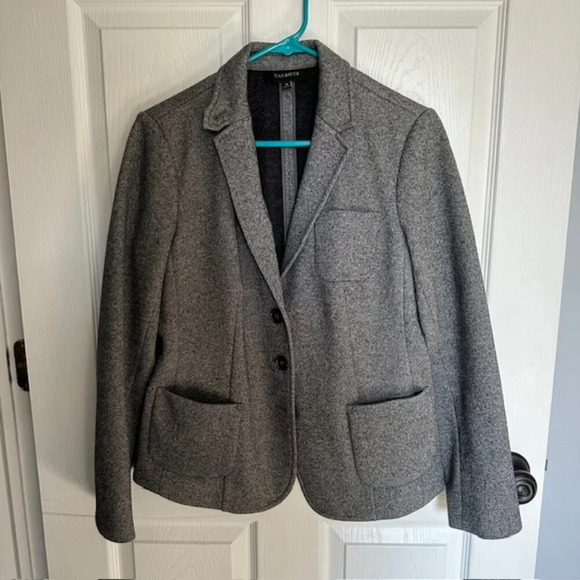 Talbots wool‎ blend women's blazer, size 8, three pocket, button closure, gray - Picture 1 of 7